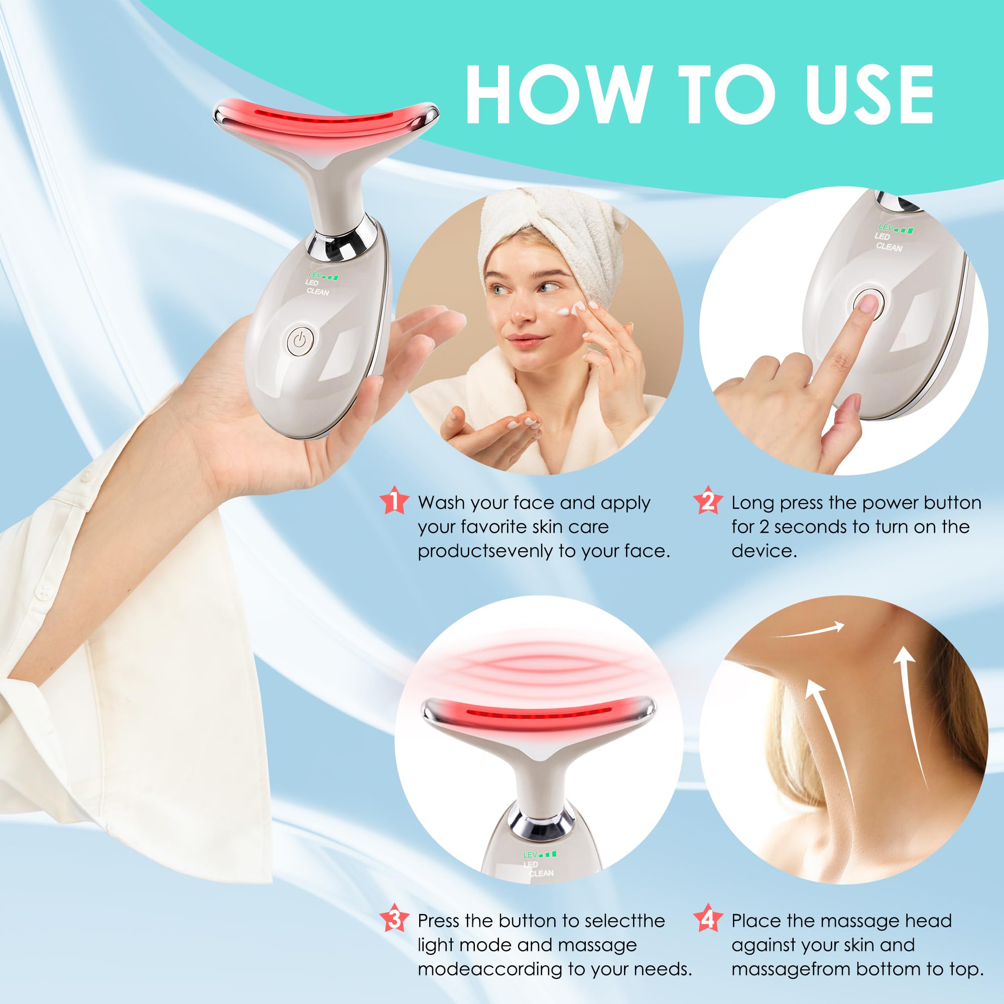 Amazon.com : Facial Massager Red-Light-Therapy-for-Face and Neck